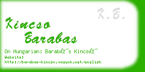 kincso barabas business card